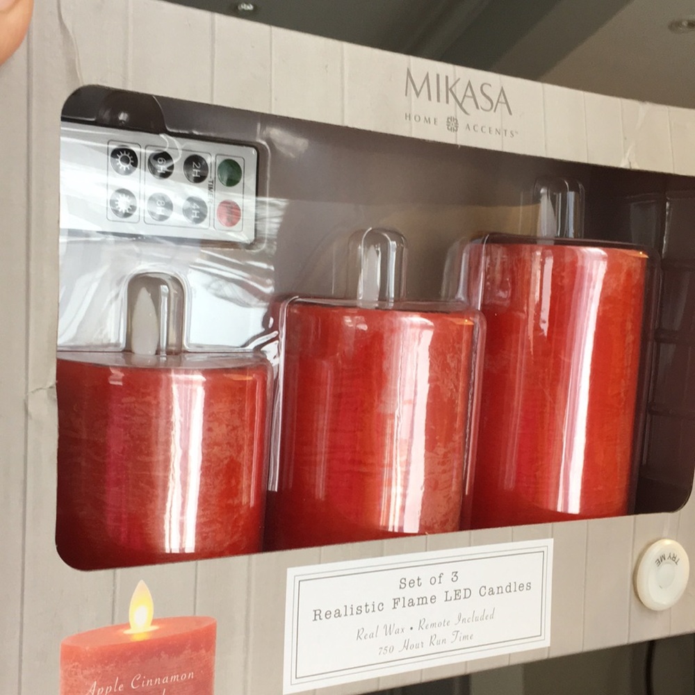 MIKASA Set of 3 Realistic Flame LED Candles